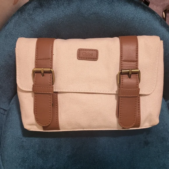 CHLOE beige cotton clutch - Picture 1 of 10